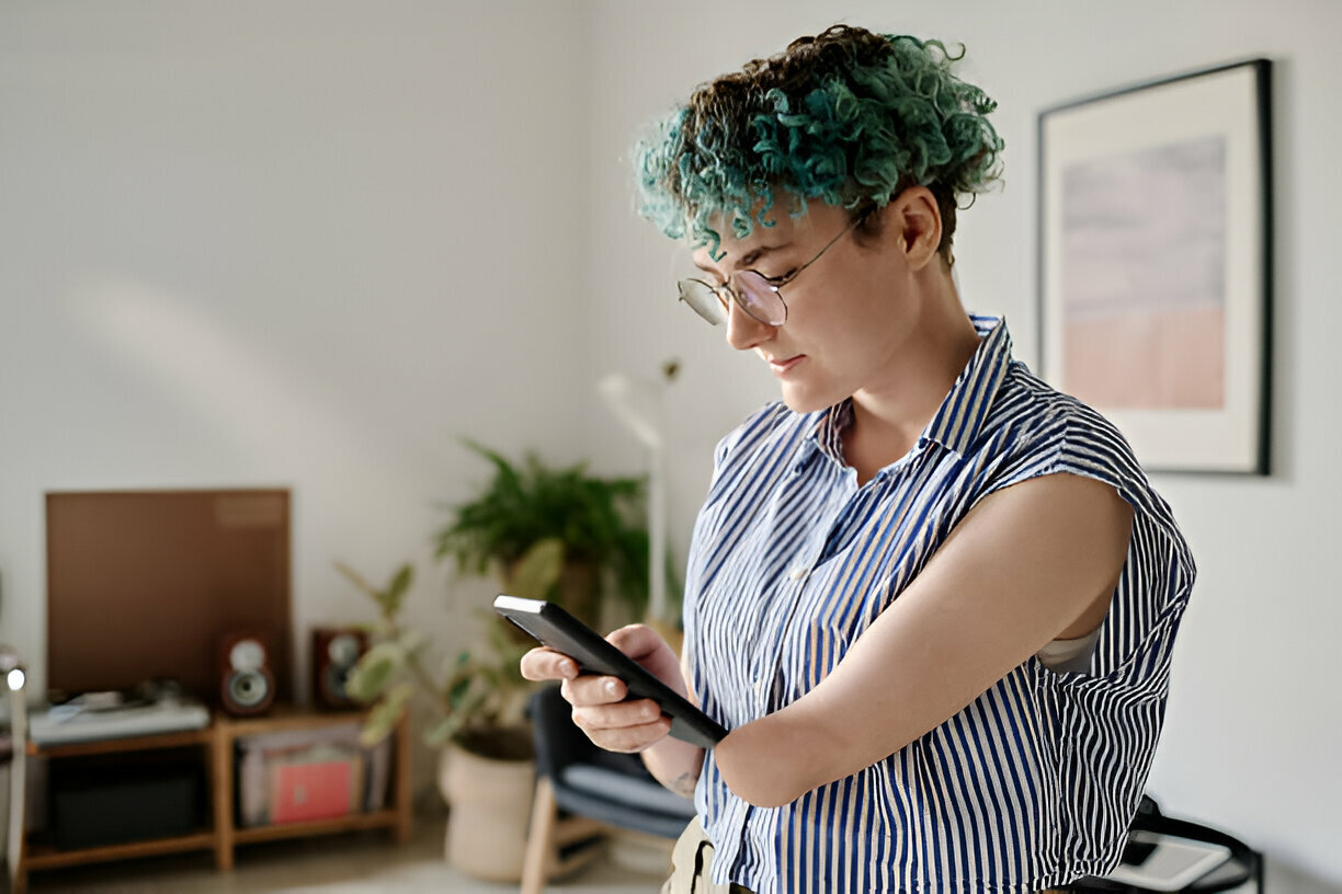 woman watching mobile